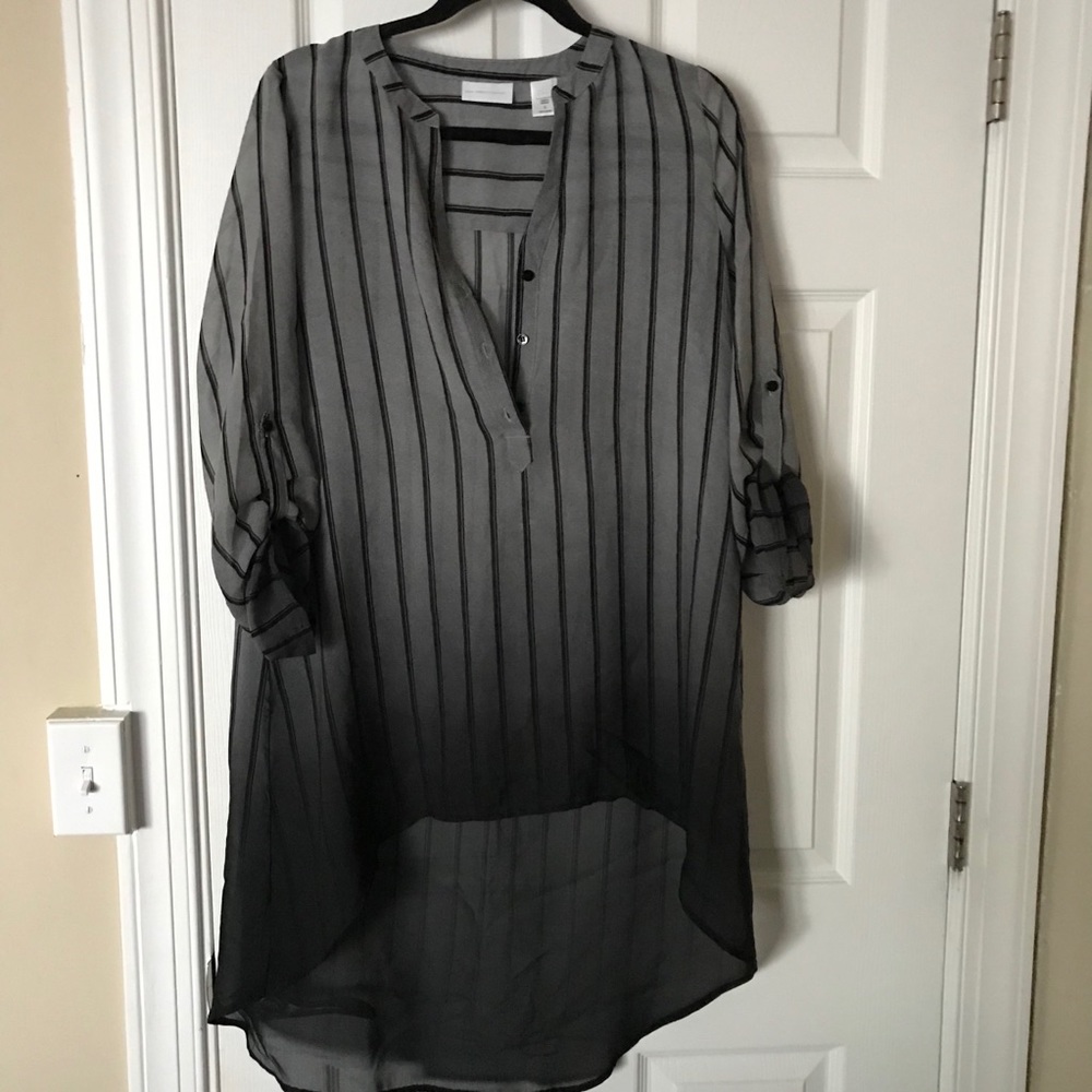 Grey striped ombré high low top